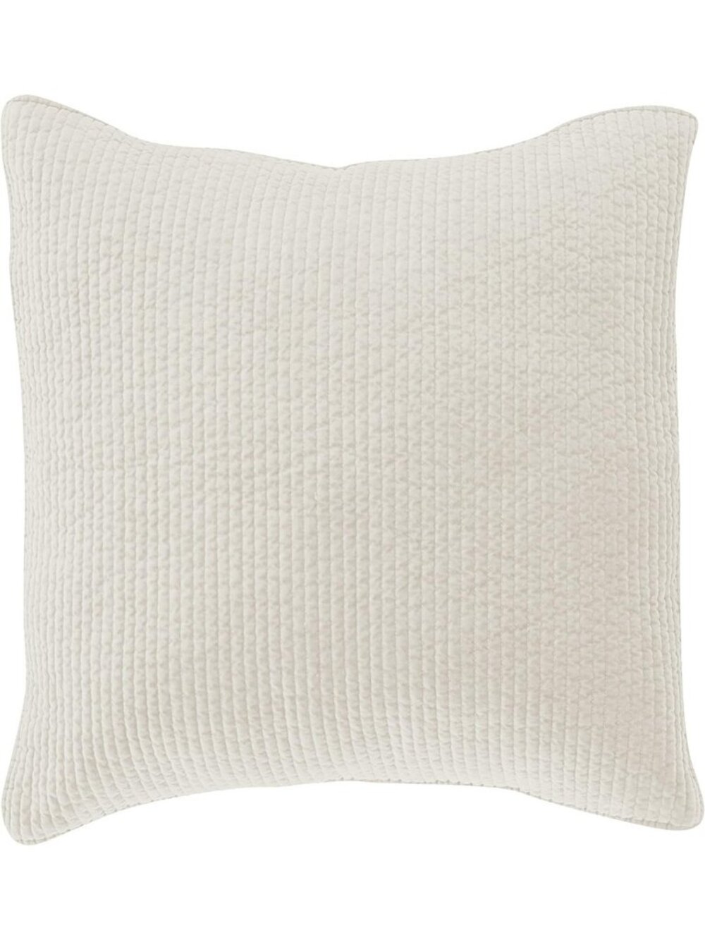 Stonewashed Cotton Velvet Vintage White Euro Sham 27x27" | Luxurious Home Decor
